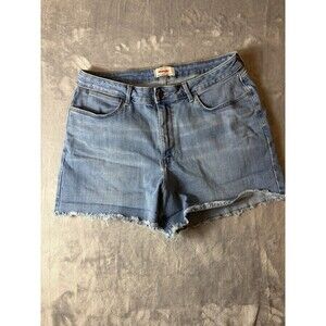 Wrangler Womens Blue Cut Off Shorts Distressed Denim Frayed Hem Size 16 Inseam 4